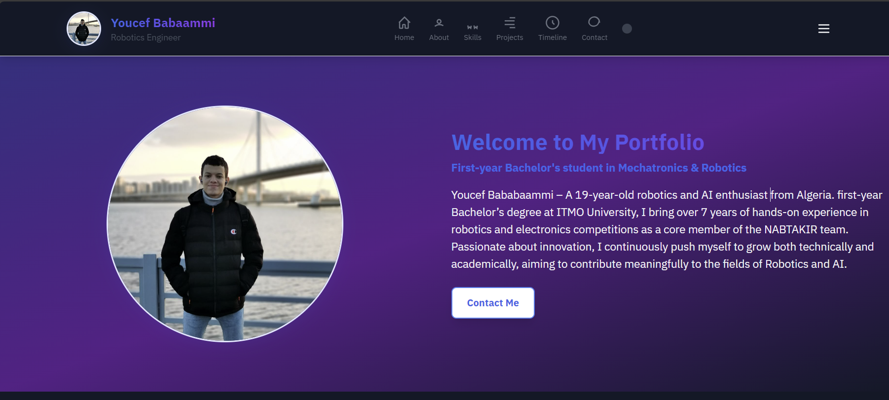 Personal portfolio website preview